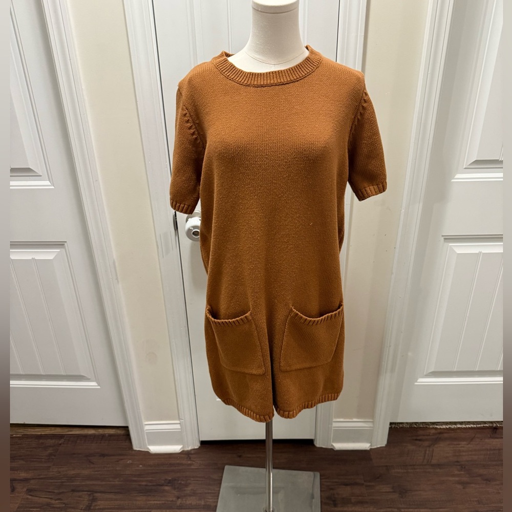 She + Sky Warm Tan Sweater Dress